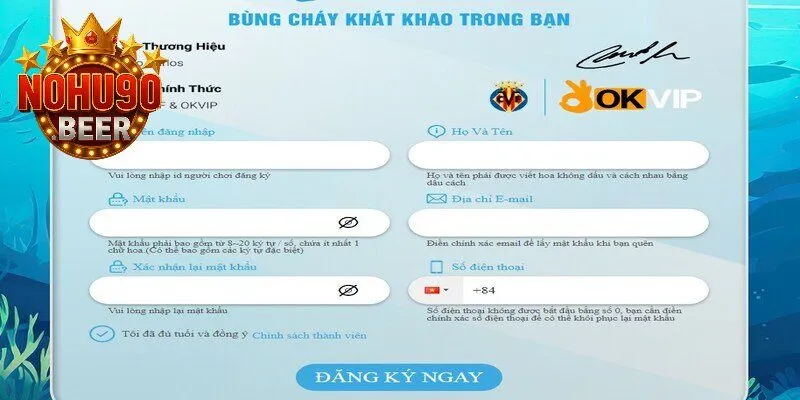 Bắn Cá 2D Đổi Thưởng Siêu Hấp Dẫn Trên Nohu90 3 Form đăng ký chơi bắn cá 2D tại Nohu90